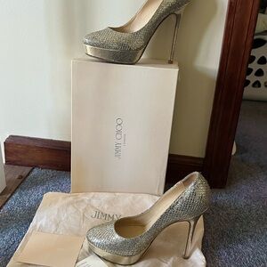 Jimmy Choo Gold and Silver Heels